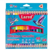 1691 Цветни моливи за рисуване ДУО 24/48 цвята Lared, снимка 2 - Ученически пособия, канцеларски материали - 30061153