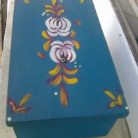 Съветска дървена рисувана кутия тип ракла, снимка 4 - Други ценни предмети - 37401834
