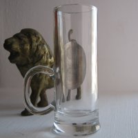 чаша с дръжка - рюмка водка герб кръст метал и стъкло, снимка 6 - Антикварни и старинни предмети - 30595289