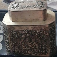 Антична сребърна кутия за чай, снимка 18 - Антикварни и старинни предмети - 32196454