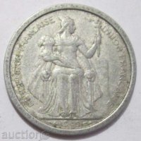 1 франк Нова Каледония 1949 г. с49, снимка 2 - Нумизматика и бонистика - 31983833