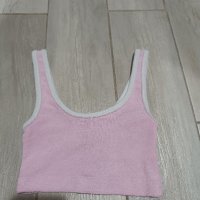 H&M Къс розов топ плюш, снимка 1 - Корсети, бюстиета, топове - 42224745
