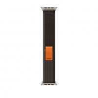 Каишка Apple Watch ULTRA – 49mm, черна с оранжево, снимка 2 - Каишки за часовници - 38978689