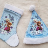 Коледен чорап и шапка Елза , снимка 3 - Шапки, шалове и ръкавици - 38846281