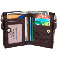 Baborry Стилен мъжки портфейл с RFID защита с два ципа, снимка 6 - Портфейли, портмонета - 29164890