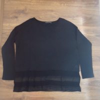 Zara Collection плетена блуза с прозрачни елементи Размер: M/L, снимка 2 - Блузи - 42778098