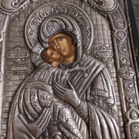 Старинна икона сребро 950. Гръцка. Богородица с Младенеца. , снимка 3 - Антикварни и старинни предмети - 44186076