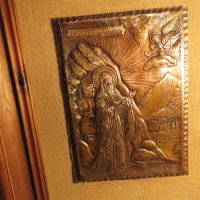 Старинна медна икона на Иван Рилски  върху платно и солидна дървена рамка - притежавайте тази икона , снимка 1 - Икони - 40691975