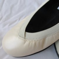 ЕСТЕСТВЕНА КОЖА дамски елегантни мокасини,  цвят слонова кост, снимка 1 - Дамски ежедневни обувки - 32099304