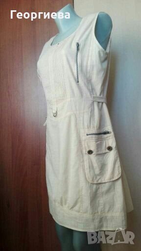 Бежова спортно елегантна рокля 100% памук👗🍀M/L, L👗🍀арт.1009, снимка 1