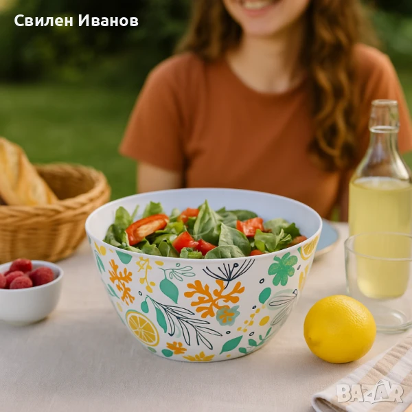 Меламинова купа 25см – шарен дизайн, снимка 1