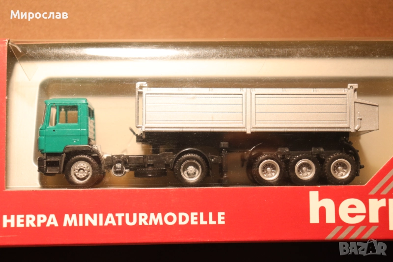 HERPA H0 1/87 MAN САМОСВАЛ ГОНДОЛА КАМИОН МОДЕЛ, снимка 1