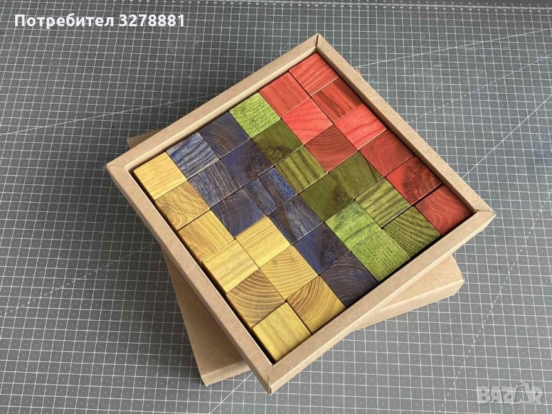 Дървени разноцветни кубчета, снимка 1