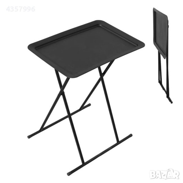 Декоративна сгъваема масичка, Метал, Черна , снимка 1
