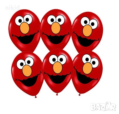  Елмо Улица Сезам Бисквитено чудовище Обикновен надуваем латекс латексов балон парти хелий или газ, снимка 1