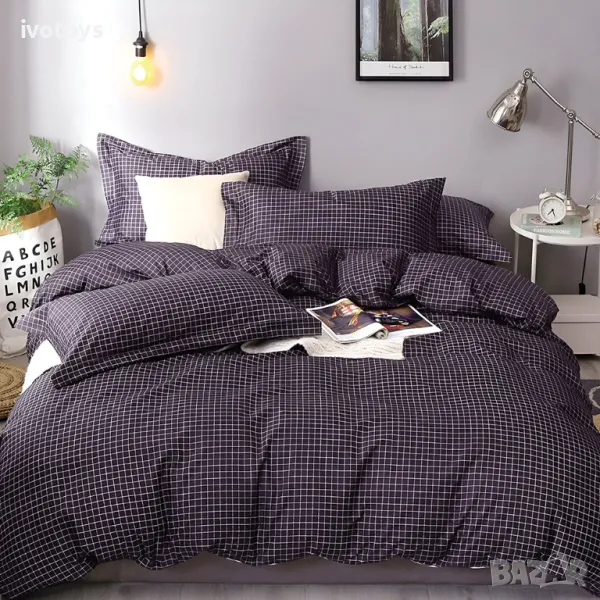 Двулицево спално бельо с ластик (размер за приста), 4 части - Модел WS17004, снимка 1