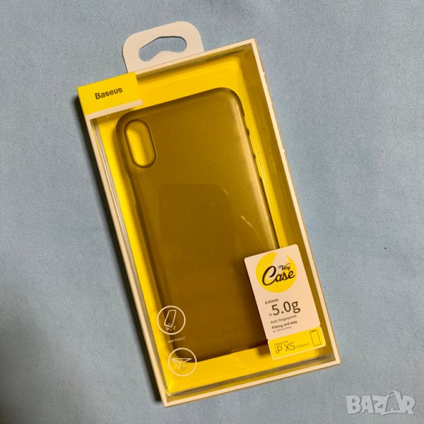 Baseus Wing case - тънък полипропиленов кейс (0.45 mm) за iPhone XS (сив), снимка 1