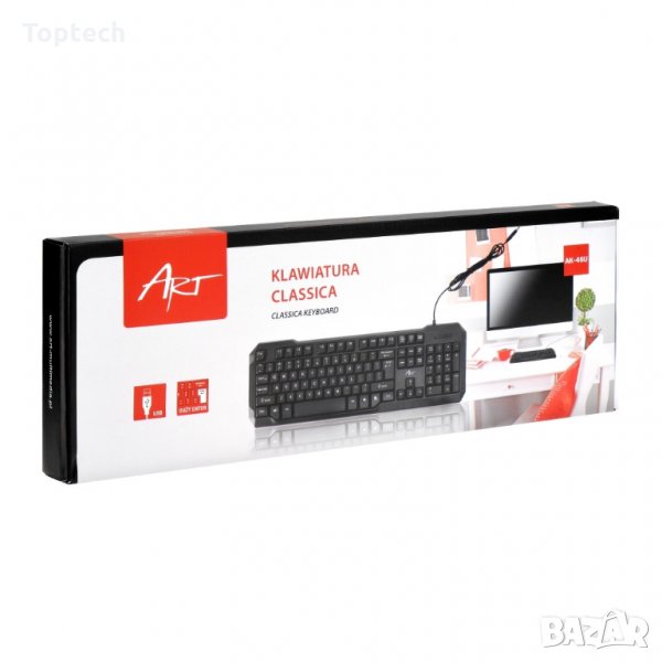 Клавиатура USB black ART AK-46U, снимка 1