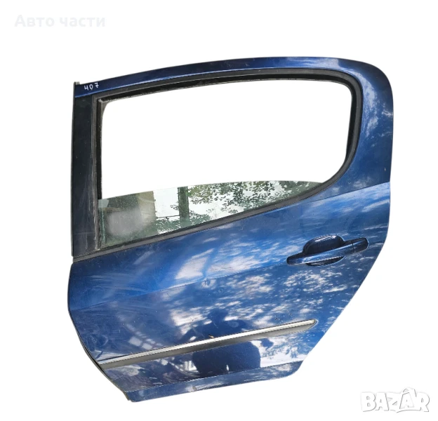 Врата лява задна за Пежо Peugeot 407 седан (тъмно синя), снимка 1