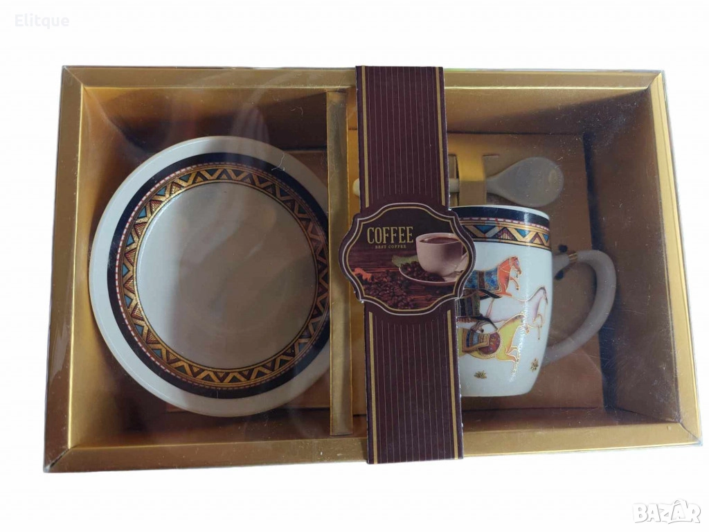 Комплект от 3 части -  чаша,чинийка,лъжичка, за пълноценно удоволствие в стил, снимка 1