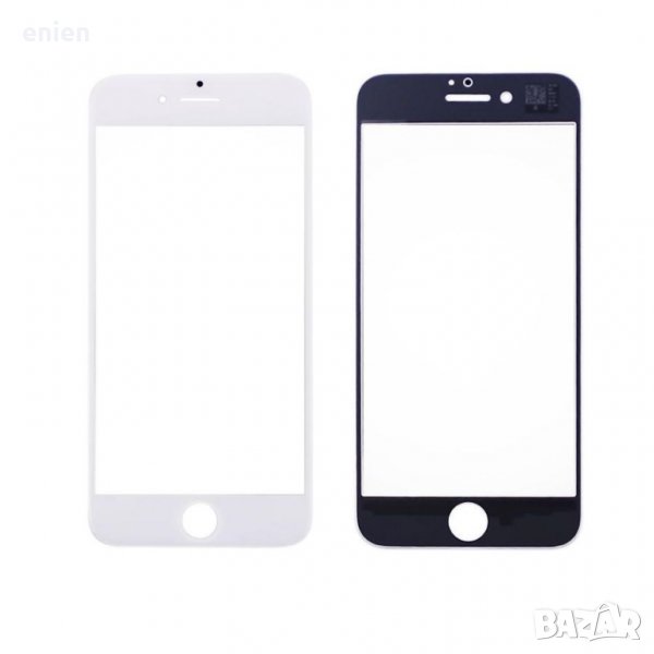 Стъкло за iPhone 5 6 6S Plus 7 7 Plus 8 8 Plus SE 2020 Бял Черен, снимка 1