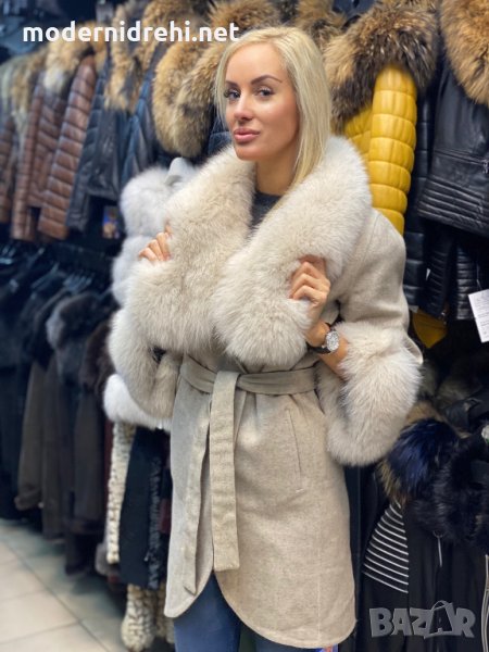Дамско палто алпака кашмир и лисица код 93, снимка 1