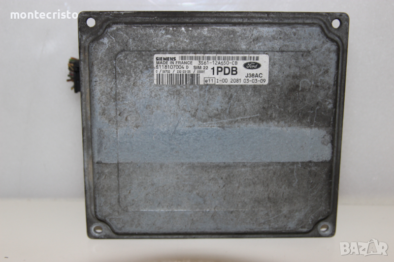 Моторен компютър ECU Mazda 2 / S118107004 D / S118107004D / 3S61-12A650-CB / 3S6112A650CB / SIM 22, снимка 1