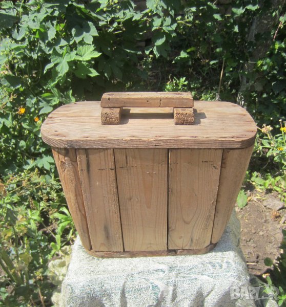 стар дървен калъп за плетене на кошници, снимка 1