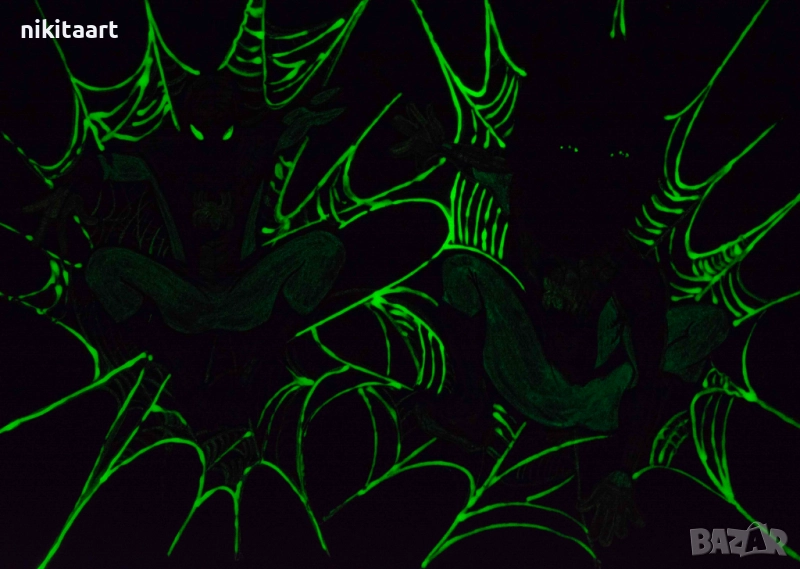 Карикатури ръчно рисувани СВЕТЕЩИ В ТЪМНОТО, снимка 1