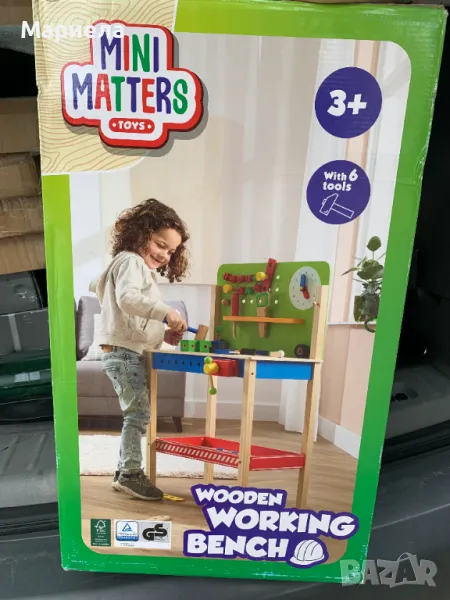 Дървена работна маса за деца / Детска Работилница с 6 Инструмента, снимка 1