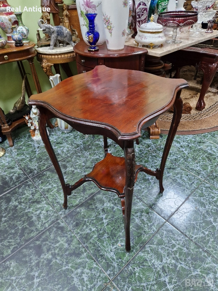 Уникална антикварна английска Едуардинска махагонова масичка , снимка 1