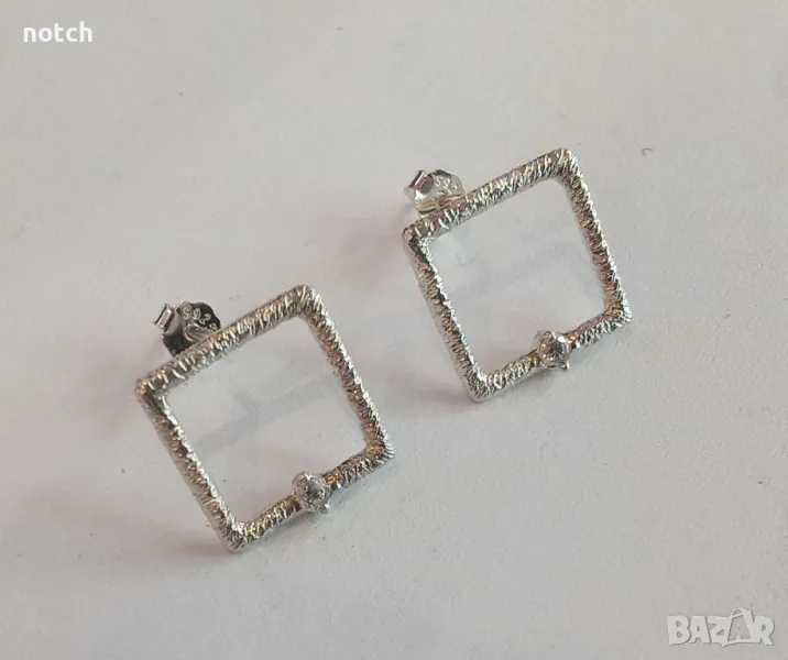 Сребърни обеци, снимка 1