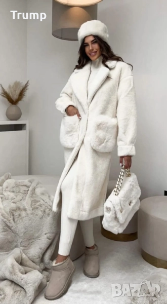 Красиво  пухено палто, Двулицева! Различни цветове, стандарт, снимка 1