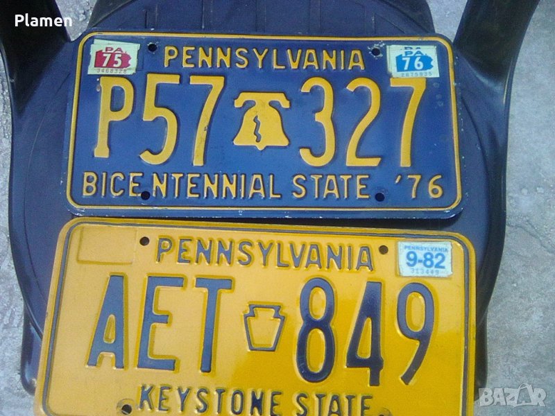 Две стари американски регистрационни табели за МПС, снимка 1