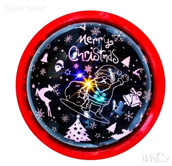 Коледен прожектор, Детски,LED, Merry Christmas. 13x10.5см, снимка 1
