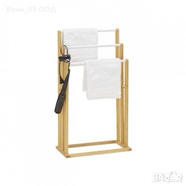 Бамбукова закачалка за кърпи за баня, снимка 1