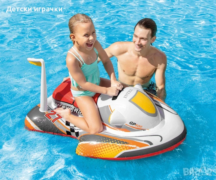 Детски надуваем Джет Wave Rider Intex, 117х77 см, PVC, за деца над 3г, червен, снимка 1