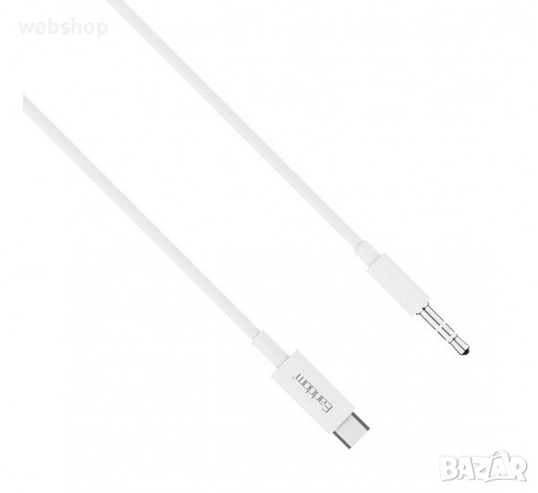 Аудио кабел за музика ET-AUX29, Type-c(м)/3,5mm JACK(м), бял, 1m, снимка 1