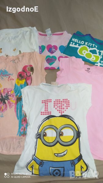 122-128 Лот детски тениски с къс ръкав, снимка 1