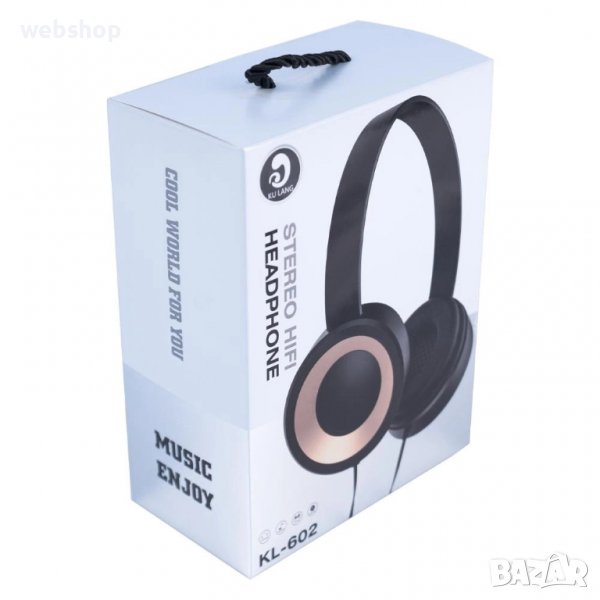 Аудио Слушалки KL-602, стерео, кожени, с микрофон, 108dB, снимка 1