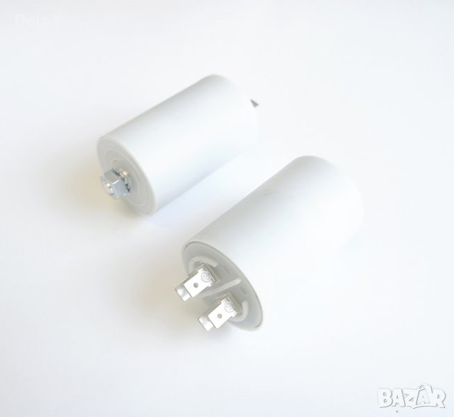 Работен кондензатор 420V/470V 15uF с 4 каб.обувки и резба, снимка 1