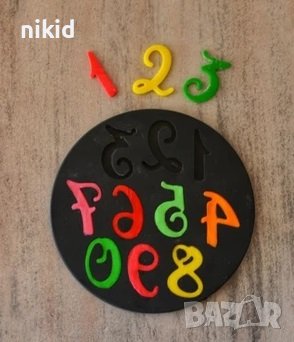 Големи цифри числа кръгъл силиконов молд форма фондан шоколад гипс декор, снимка 1