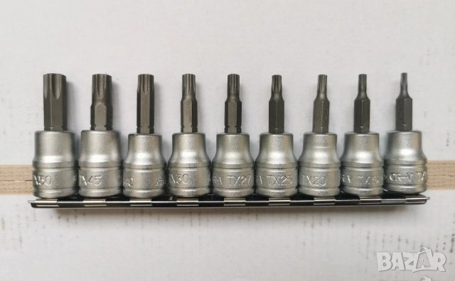 teng tools тенг 9броя 3/8 вложки торкс звезди . DRAPER EXPERT 10броя 3/8 торксове звезди с отвор, снимка 1