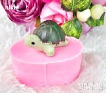 3D малка костенурка силиконов молд форма фондан гипс декор, снимка 1