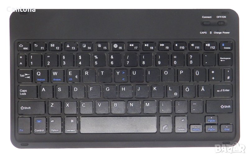 Мини безжична Bluetooth клавиатура, Android, Windows, iOS, метална основа, снимка 1