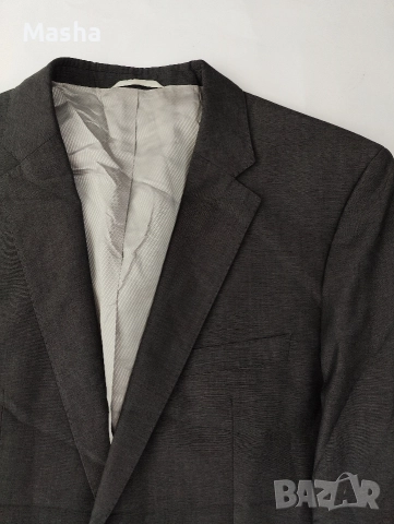HUGO BOSS Vintage сиво мъжко вълнено сако L, снимка 2 - Сака - 52814933