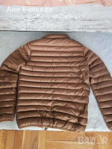 Мъжко преходно яке тип пухенка – Кафяв гланц, Размер S, снимка 5 - Якета - 52979601