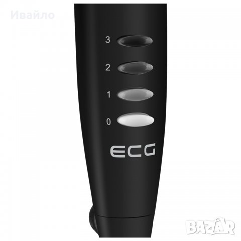 Вентилатор на стойка ECG FS 40a Black, 50W, 40см, Черен, снимка 2 - Вентилатори - 37662222