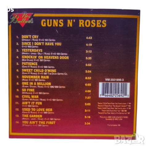 Guns 'n' roses - Best ballads /аудио диск/, снимка 2 - CD дискове - 46872816