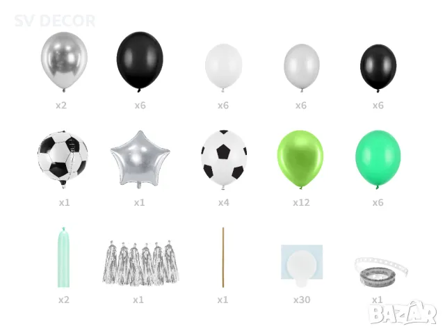 Комплект за Изработка на Арка от Балони "Футболно Парти" (150x126см), снимка 2 - Декорация - 49666508